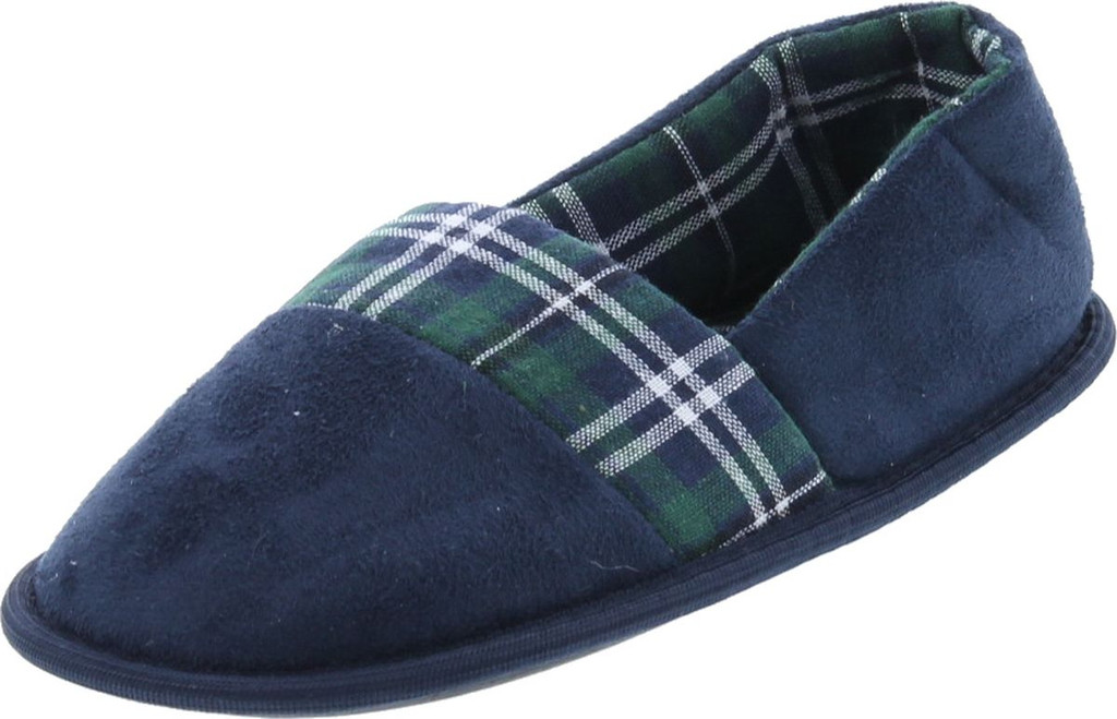 Static Footwear Kids Plaid Slip On Warm House Slippers