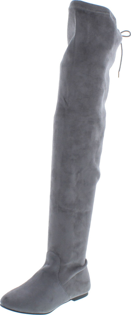 Nature Breeze Vickie-41Th Women's Stretchy Thigh High Flat Heel Boot Half Size Small