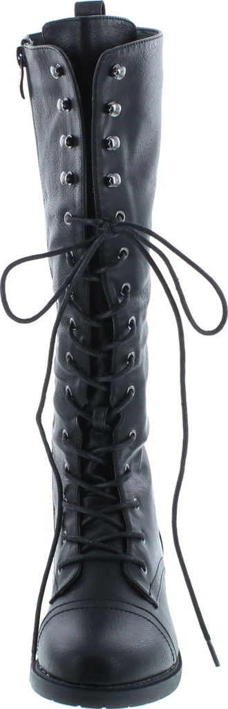 Nature Breeze Madge 02Kh Womens Knee High Lace Up Combat Boots