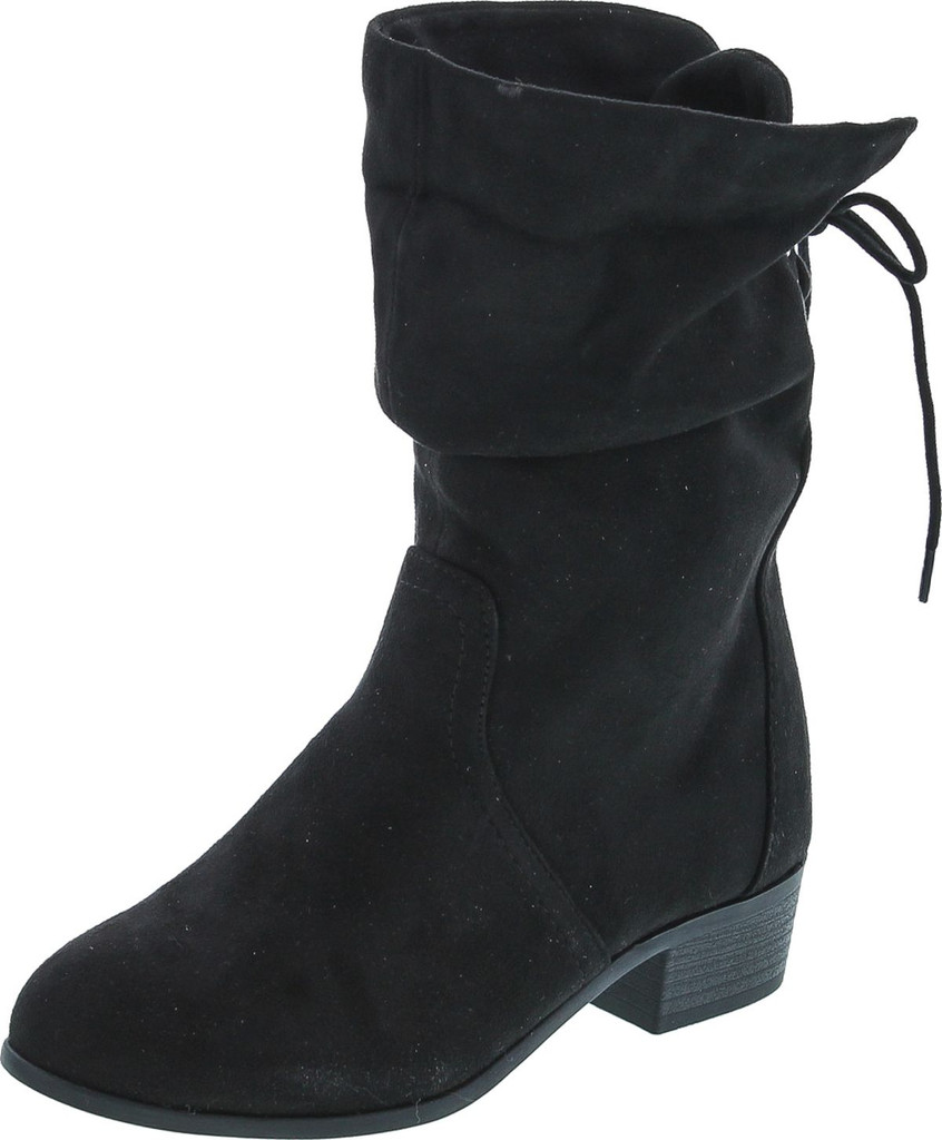 Soda Women's Slouchy Boot Round Toe Faux Suede