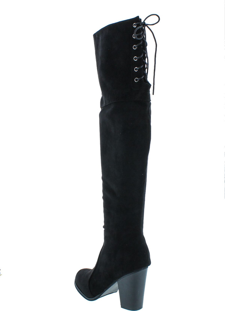 Chase & Chloe Max-2 Women's Over The Knee Thigh High Suede Chunky Heel Boot