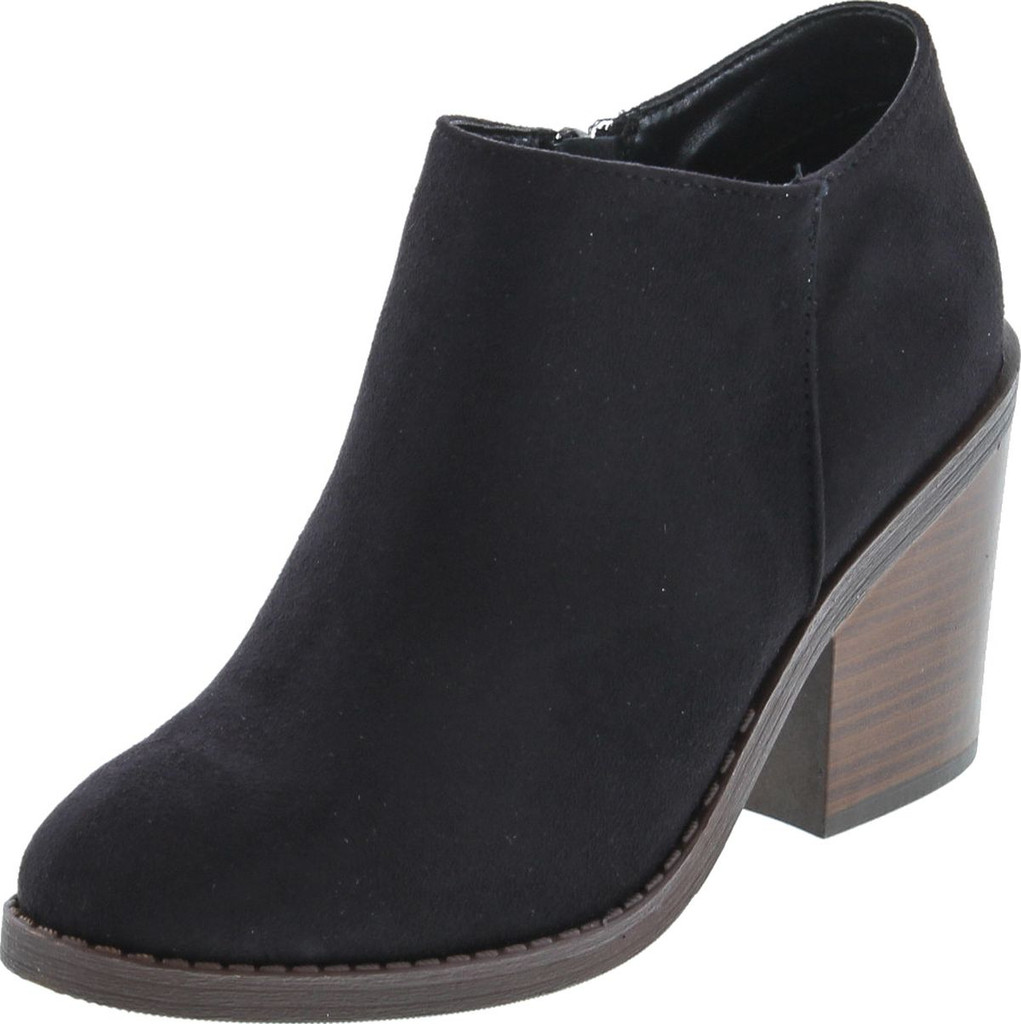 Soda Women's Closed Toe Zipper Block Stacked Chunky Heel Ankle Bootie