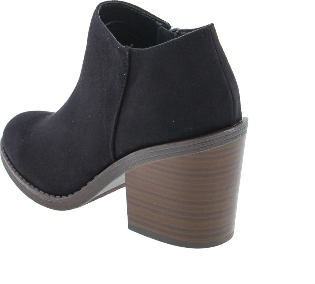Soda Women's Closed Toe Zipper Block Stacked Chunky Heel Ankle Bootie
