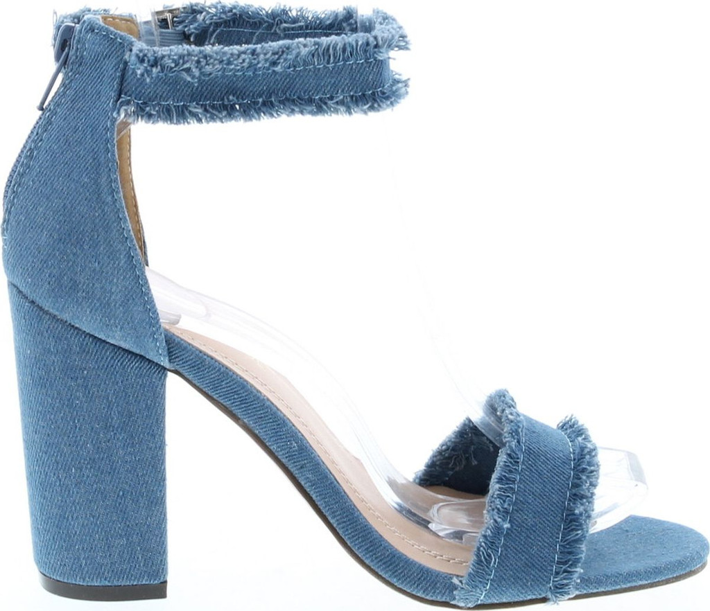 Chase & Chloe Maise-1 Women's Heeled Sandal With Trimmed Design And Ankle Strap Closure