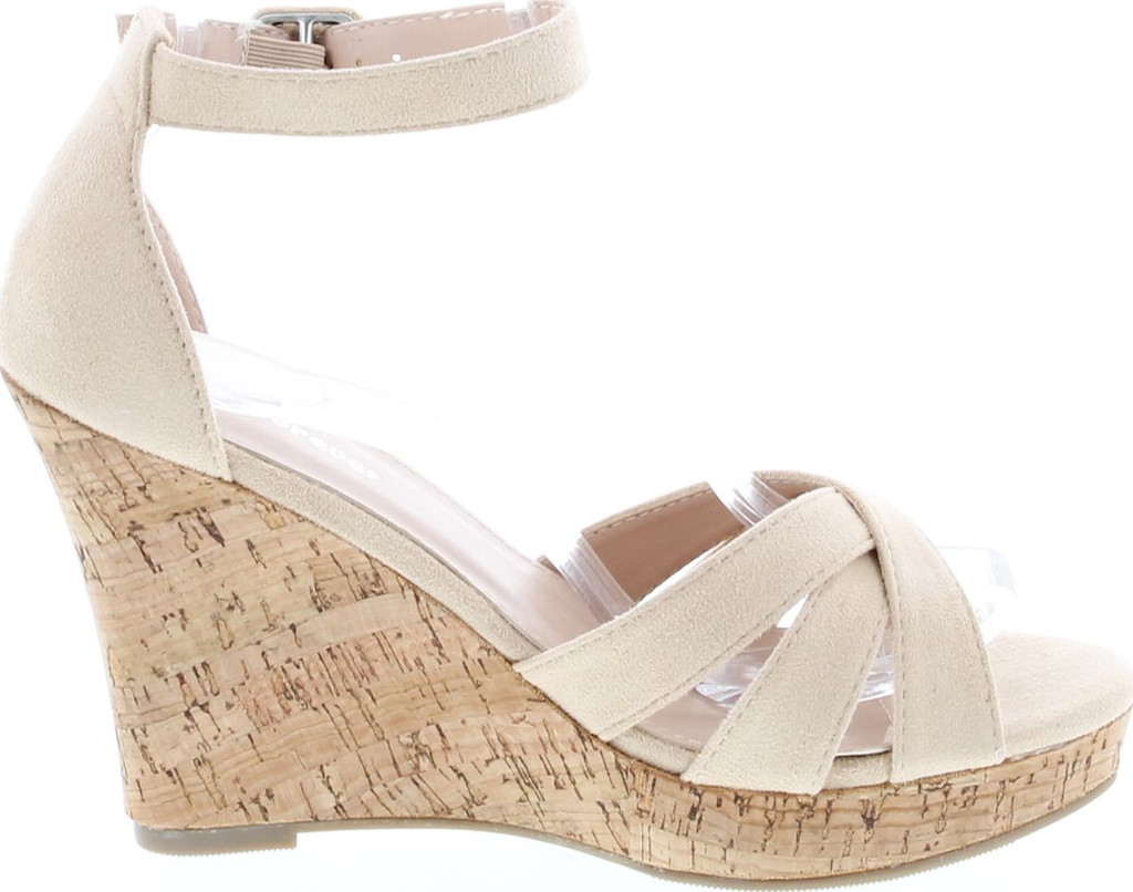 Forever Seal-30 Women's Fashion Open Toe Ankle Buckle Strap Wedge Platform Sandals Shoes