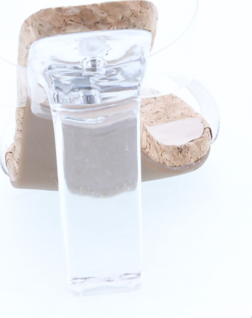 Top Moda Womens Transparent Lucite Double Strap Fashion Dress Sandals