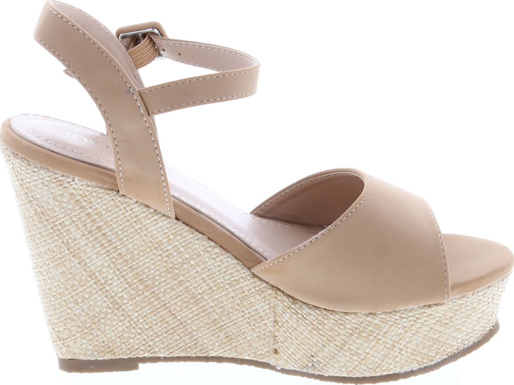 Top Moda Womens Richie-1 Wedge Ankle Strap Sandals