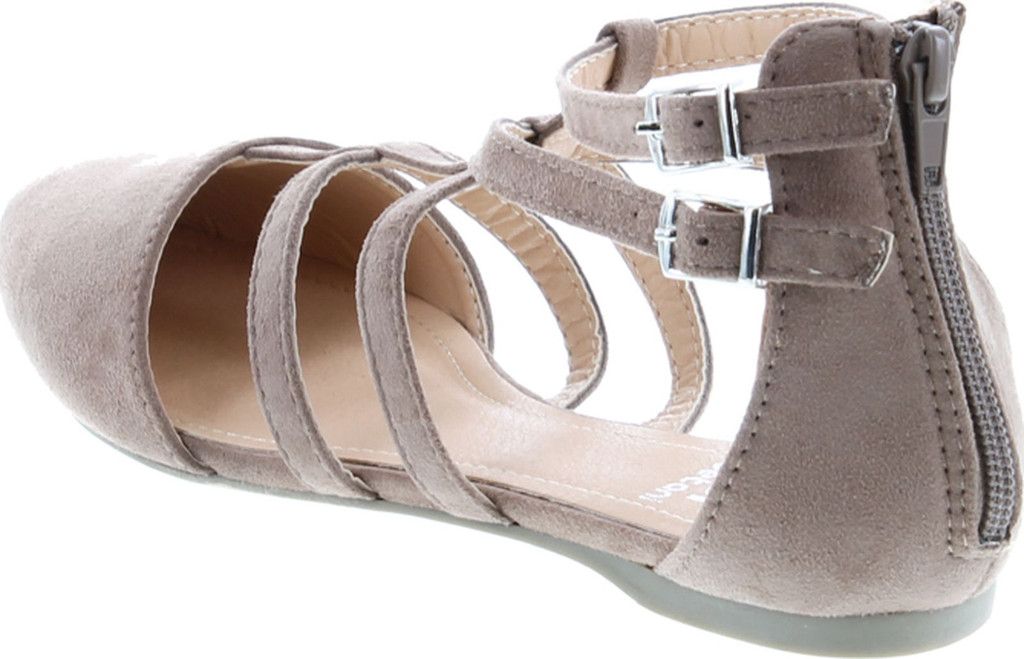 Betani Abela-1 Women's Double Ankle Strap T-Strap Ballerina Flats Half Size Big