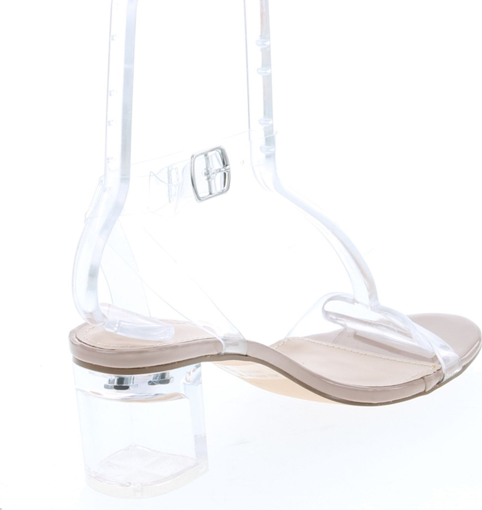 Static Footwear Womens Kissy-01 Fashion Lucite Clear Chunky  Heel Dress Sandals