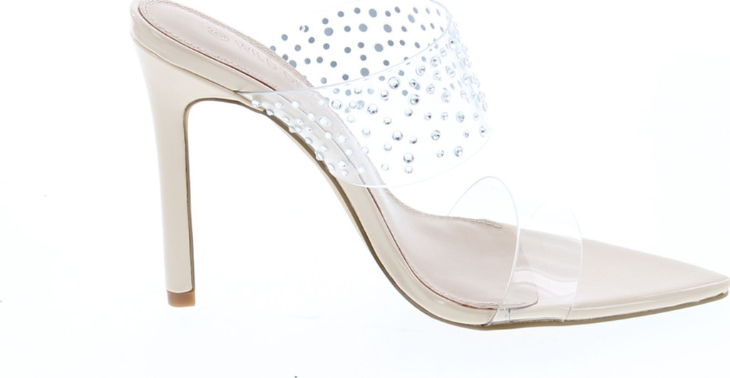 Static Footwear Womens Clear Strappy Dress Sandals With Crystal