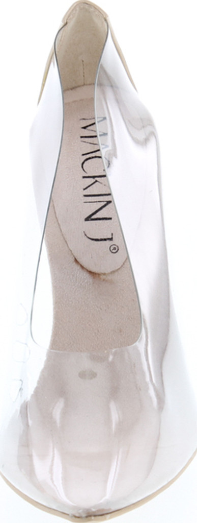 Mackin J 260-1 Transparent Clear Pointed Pointy Toe Slip On Stiletto High Heel Pumps Nude