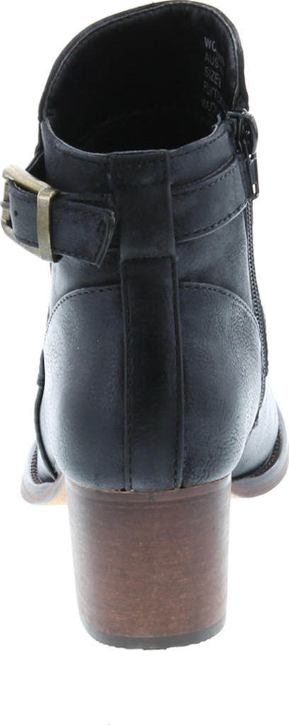 Gc Shoes Austin Western Ankle Boots Zip Up Metal Studded Stacked Heel Boot