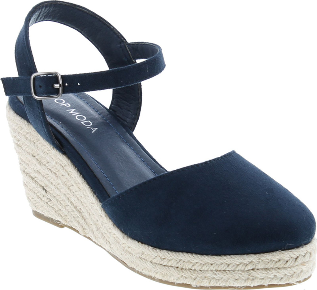 Top Moda Wishing-5 Women's Closed Toe Buckle Strap Espedrilles Sandals