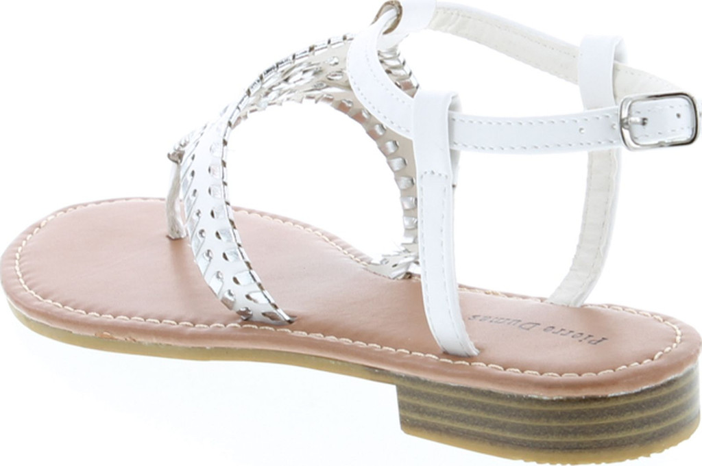 Pierre Dumas Women's Rosetta-10 Whipstitch Thong Low Heel Casual Sandals