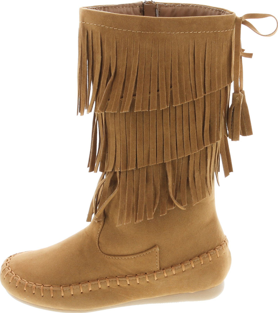 Link Candice-16K Girls Mid Calf 3 Layer Fringe Boots