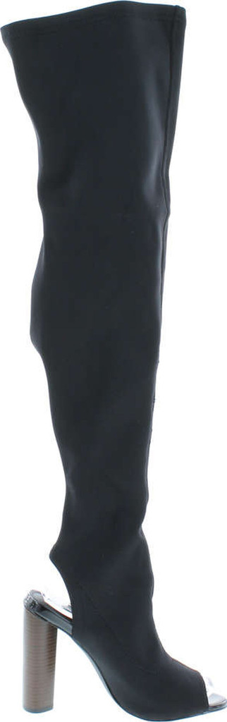 Cape Robbin Connie-1 Women's Over The Knee Peep Toe Stacked Heel Boots Half Size Big