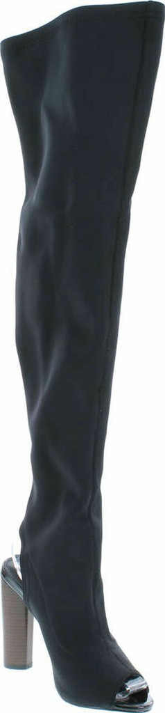 Cape Robbin Connie-1 Women's Over The Knee Peep Toe Stacked Heel Boots Half Size Big
