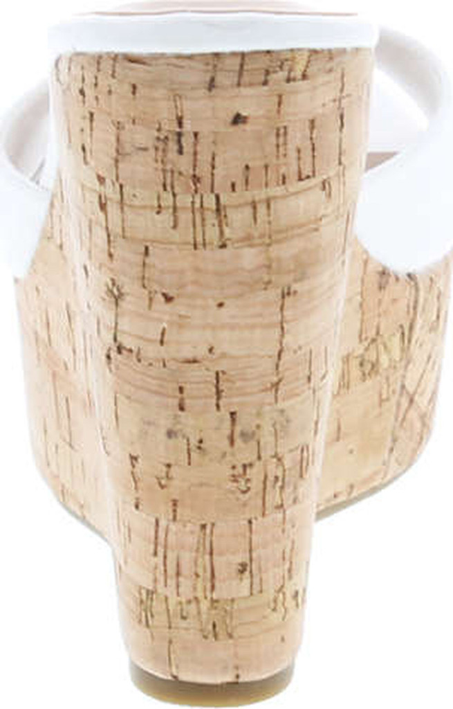 Bamboo Women's Clear Band Platform Wedge Slide