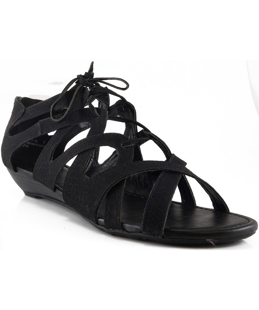 Bamboo Women Denisa-85 Lace-Up Closed Back Sandals