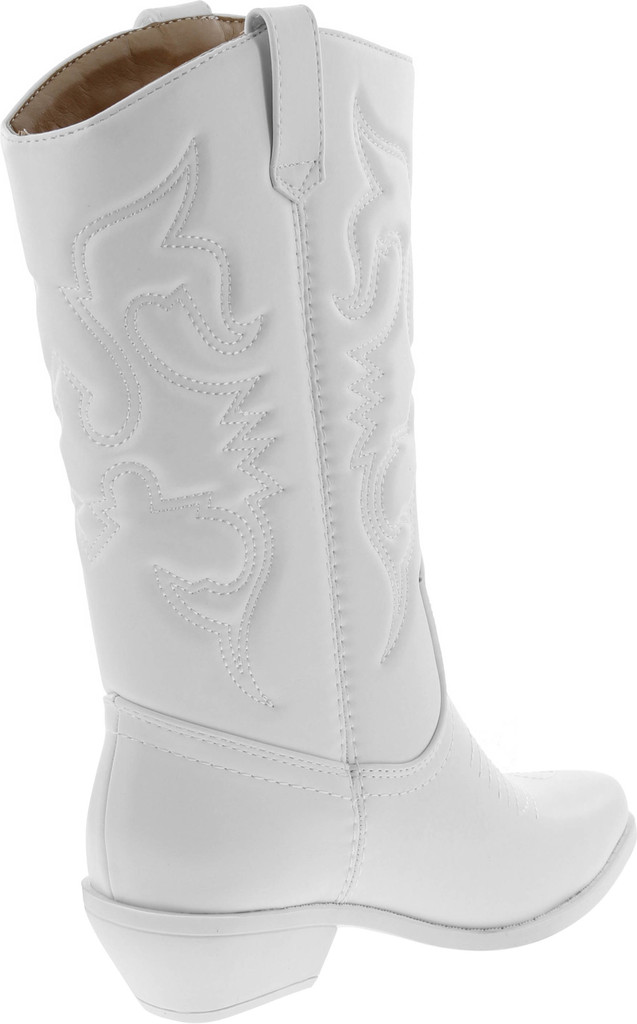 Soda Reno Women Western Cowboy Pointed Toe Knee High Pull On Tabs Boots