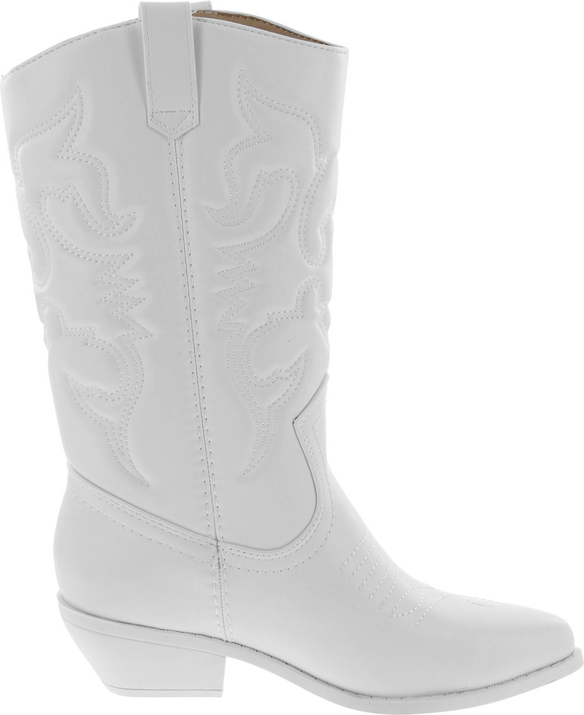 Soda Reno Women Western Cowboy Pointed Toe Knee High Pull On Tabs Boots