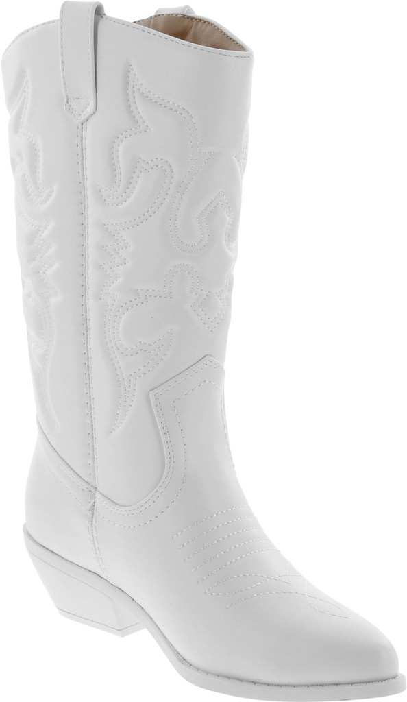 Soda Reno Women Western Cowboy Pointed Toe Knee High Pull On Tabs Boots