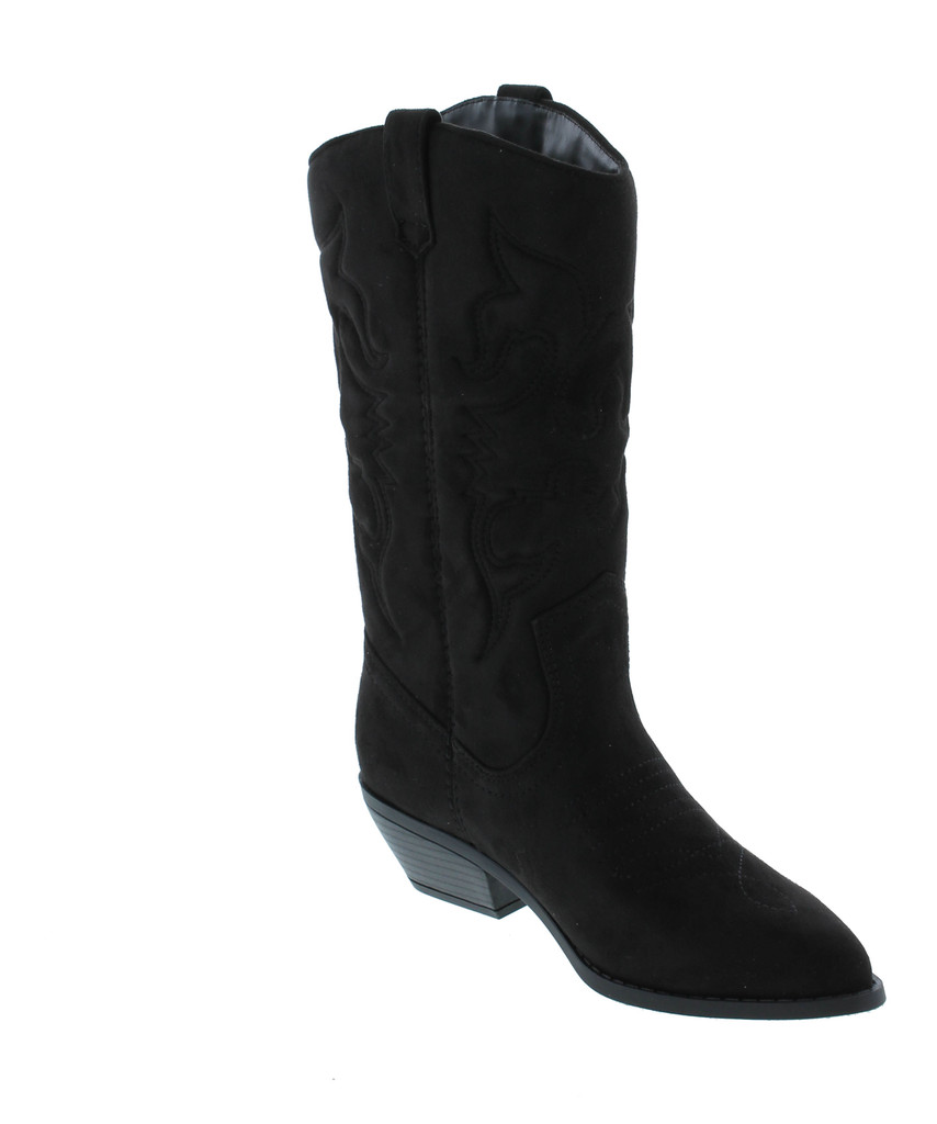 Soda Reno Women Western Cowboy Pointed Toe Knee High Pull On Tabs Boots