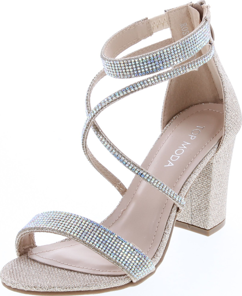 Top Moda Dressy/Formal Sandals High Heel Ankle Strap Open Toe Sandals