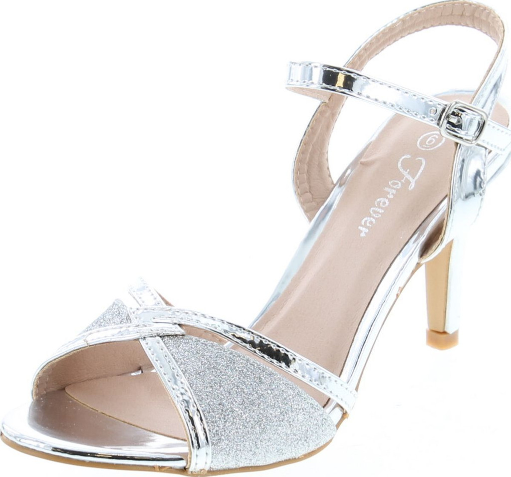 Forever Happy-09 Women's Glitter Strappy Wrapped Wedge Heel Platform Sandals