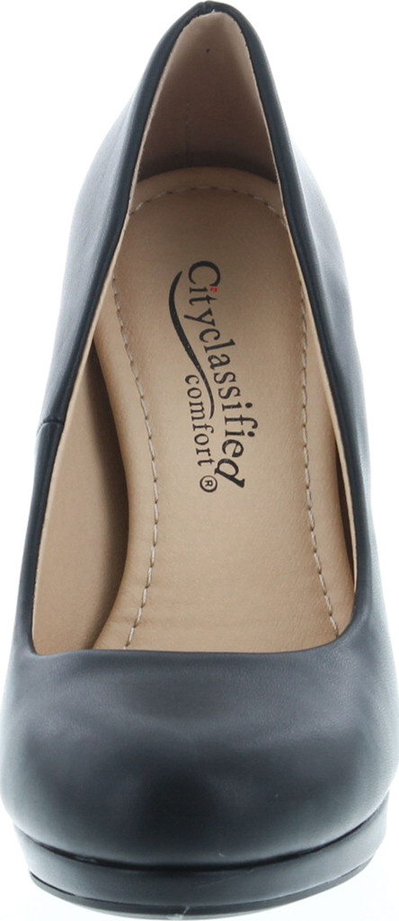 Women's Classic Dress Pump W Extra Cushioned In Sole Round Toe & Platform