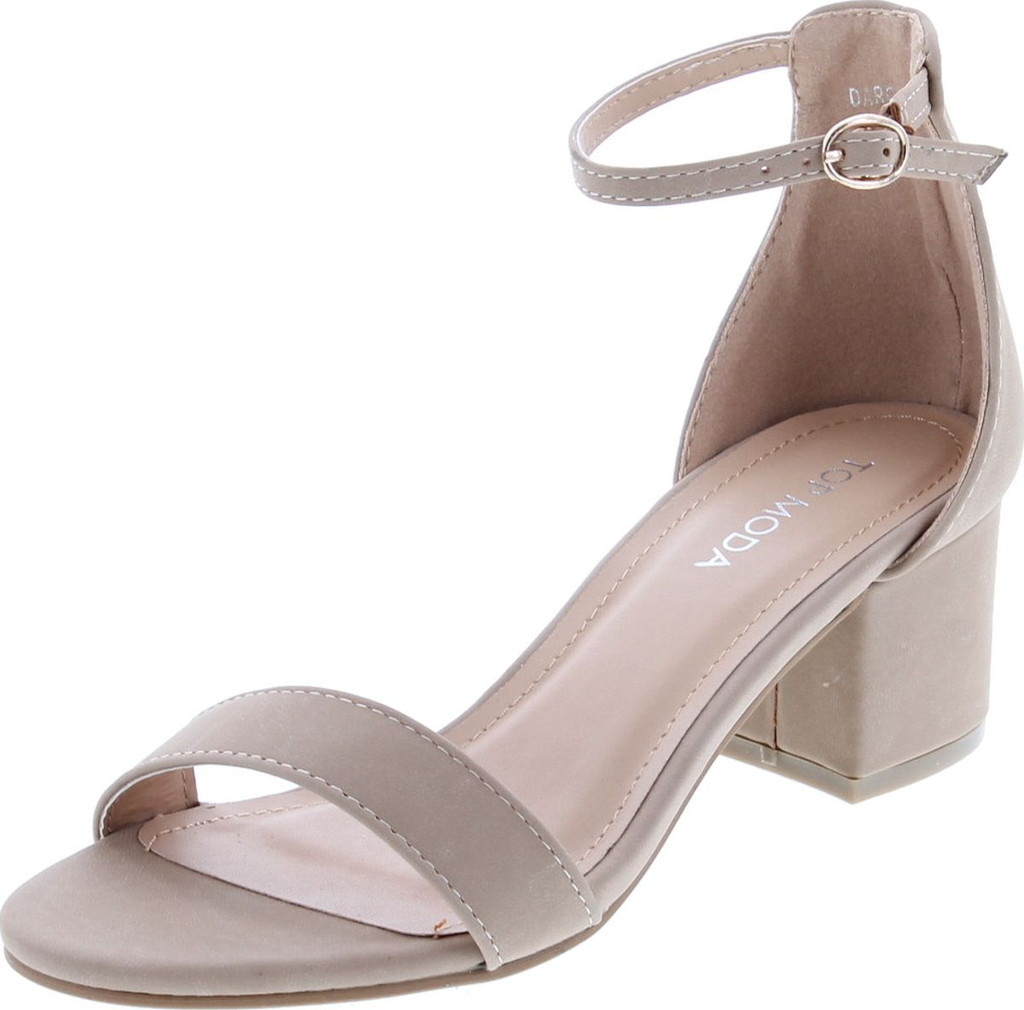 Top Moda Darcie-1 Women's Fashion Ankle Strap Chunky Low Heel Dress Sandal Shoes