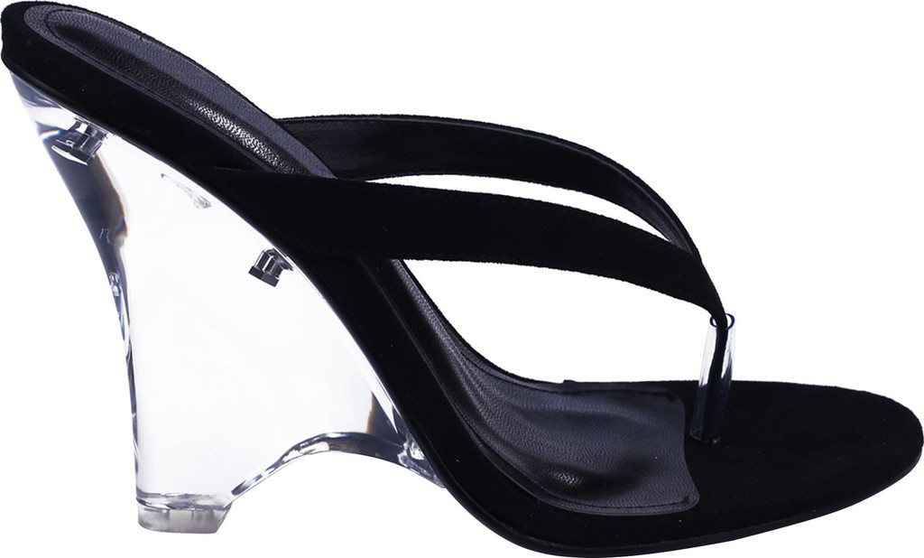 Cape Robbin Spectacular Clear Chunky Block Wedge Heels For Women Transparent Open Toe Shoes Heels For Women