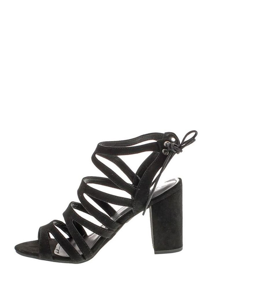 Top Moda Hailey-1 Women's Cutout Tie Back Stacked Chunky Platform Heel Sandal