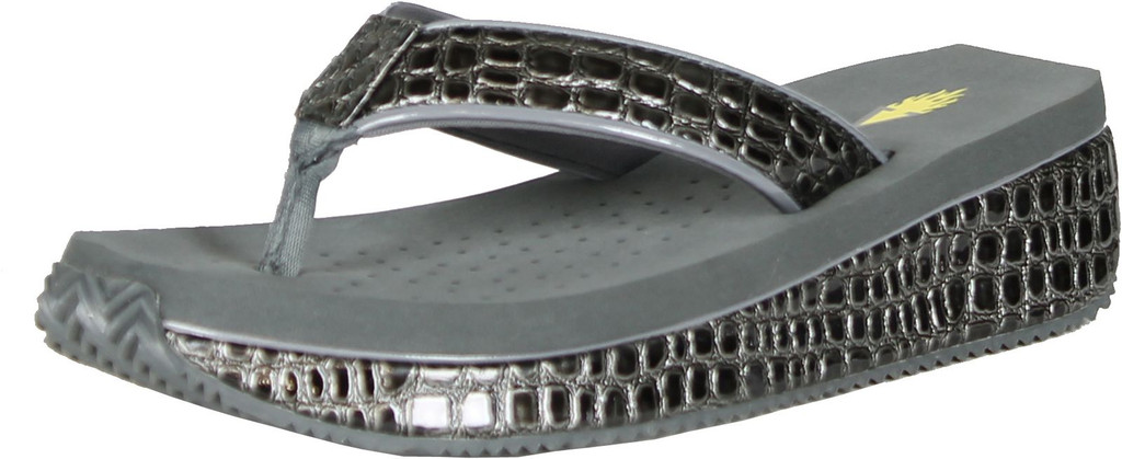 Volatile Womens Mini Croco Wedge Sandals