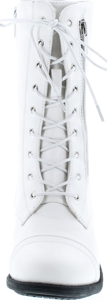 Top Moda Pack 72 Womens Military Lace Up Buckle Combat Boots