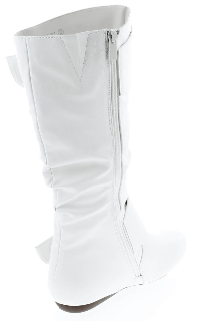 TOP Moda Bank-81 Women's Fashion Round Toe Flat Heel Zipper Buckle Slouchy Mi.