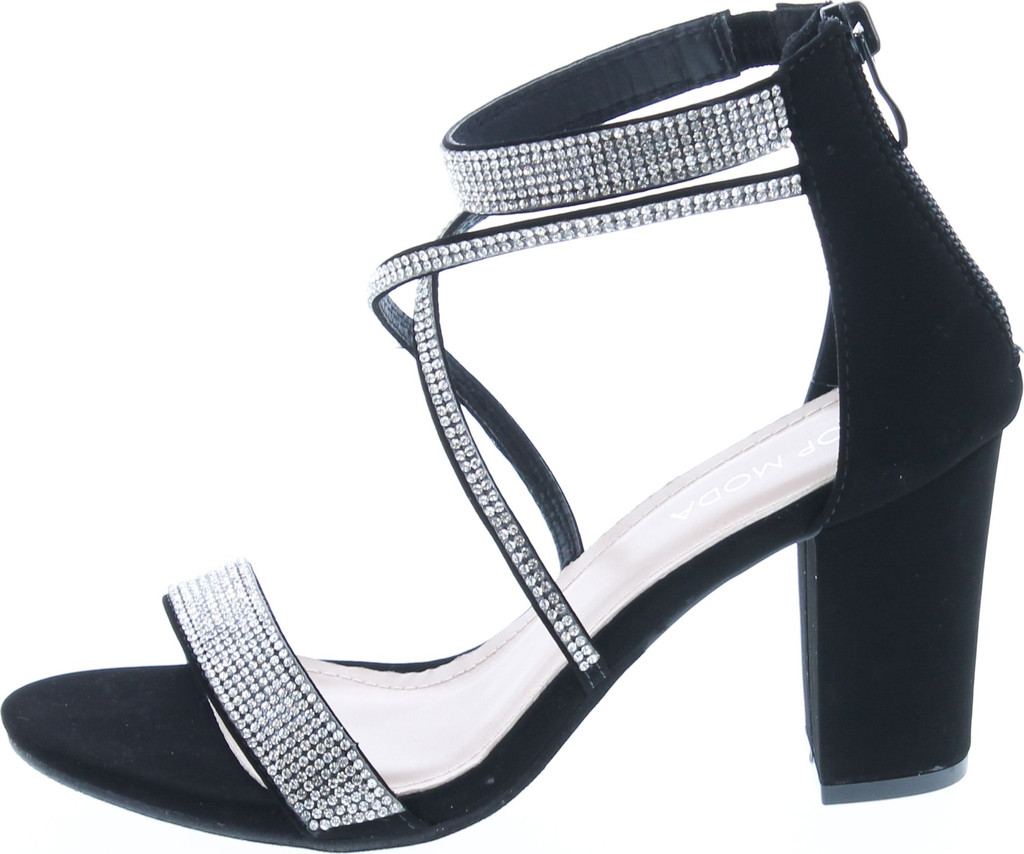 TOP Moda Women's Formal Rhinestone High Heel Sandal Ankle Strap