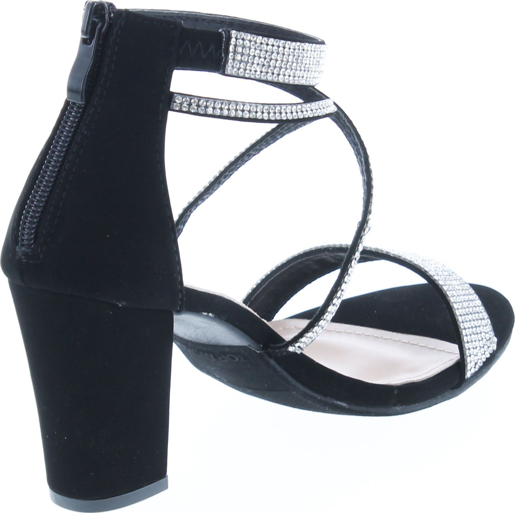 TOP Moda Women's Formal Rhinestone High Heel Sandal Ankle Strap