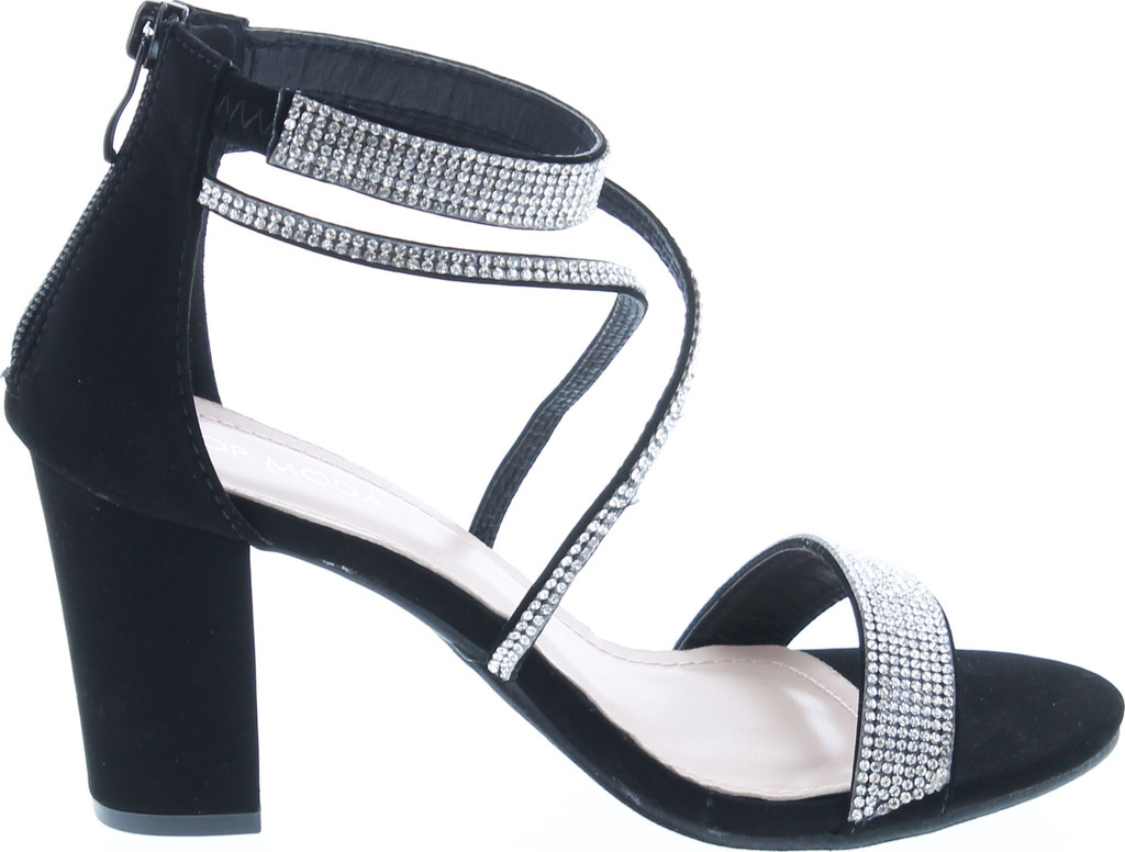 TOP Moda Women's Formal Rhinestone High Heel Sandal Ankle Strap