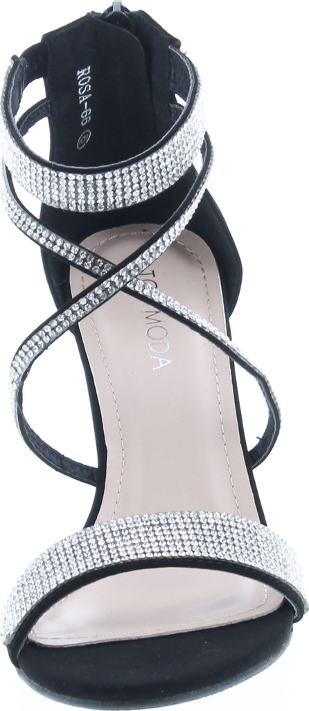 TOP Moda Women's Formal Rhinestone High Heel Sandal Ankle Strap