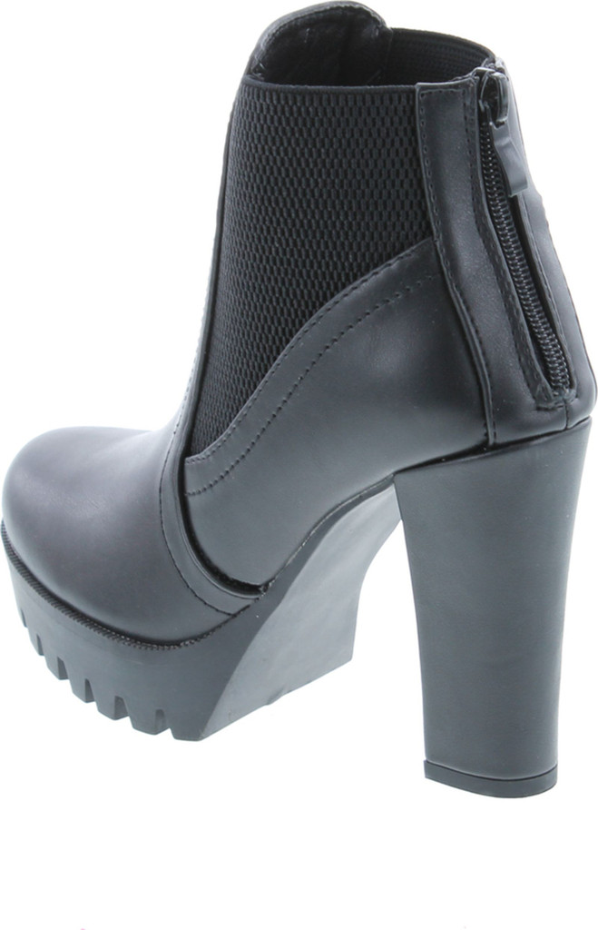 Static Footwear Hanna-11 Women's Platform Chunky Heel Lug Sole Chelsea Ankle Booties