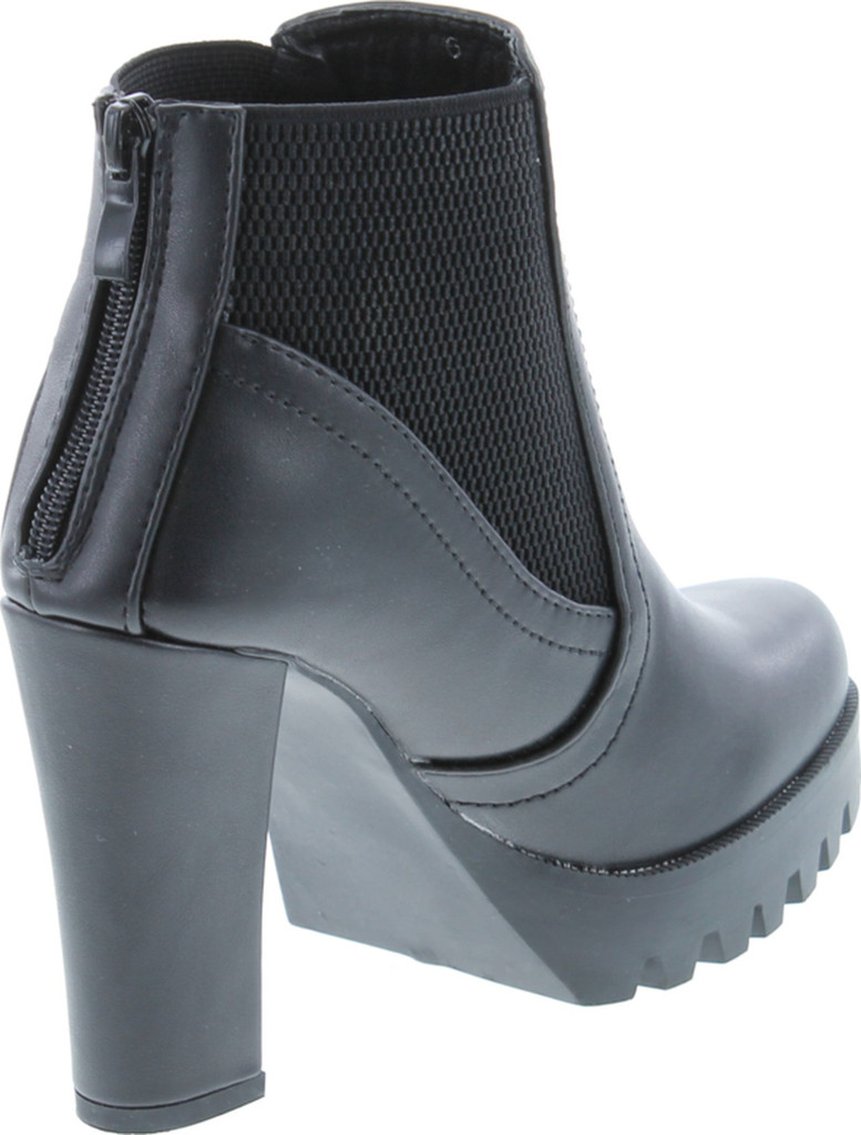 Static Footwear Hanna-11 Women's Platform Chunky Heel Lug Sole Chelsea Ankle Booties