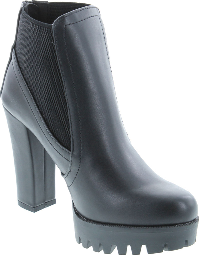 Static Footwear Hanna-11 Women's Platform Chunky Heel Lug Sole Chelsea Ankle Booties