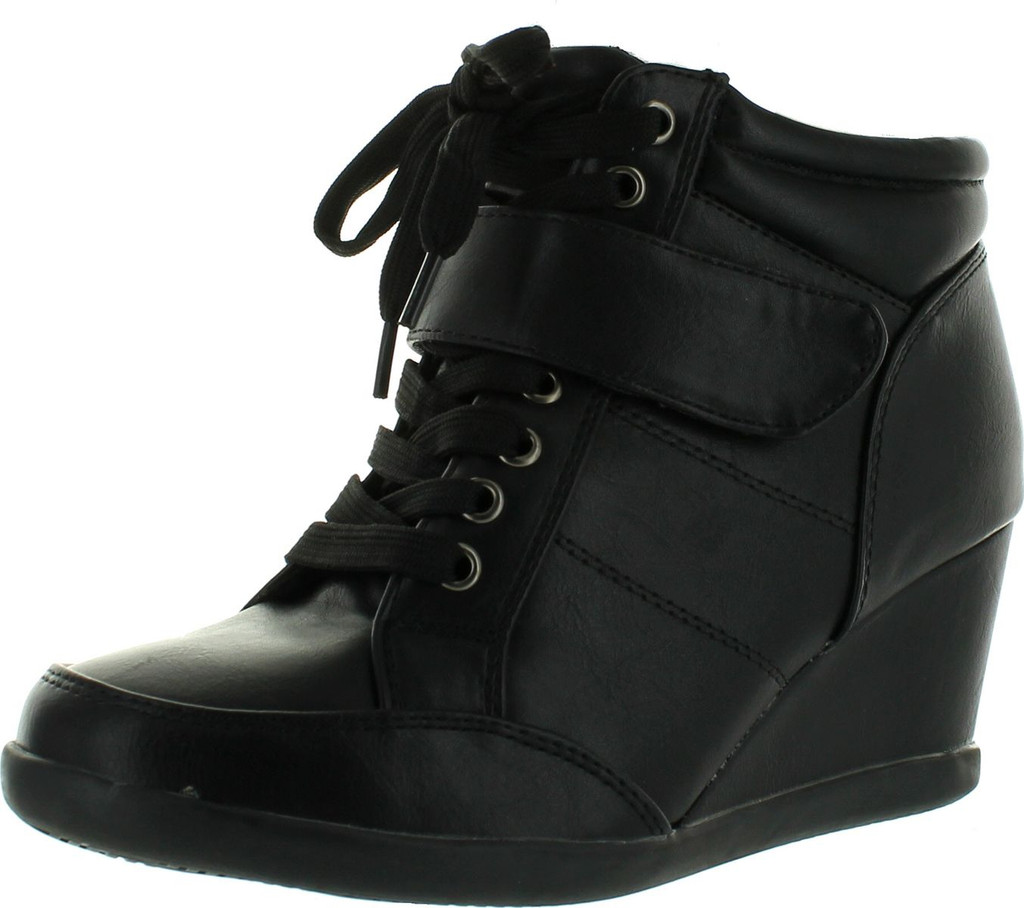 Forever Womens Peggy-61 Hot New Fashion Lace Up Wedge Sneakers Casual Shoes