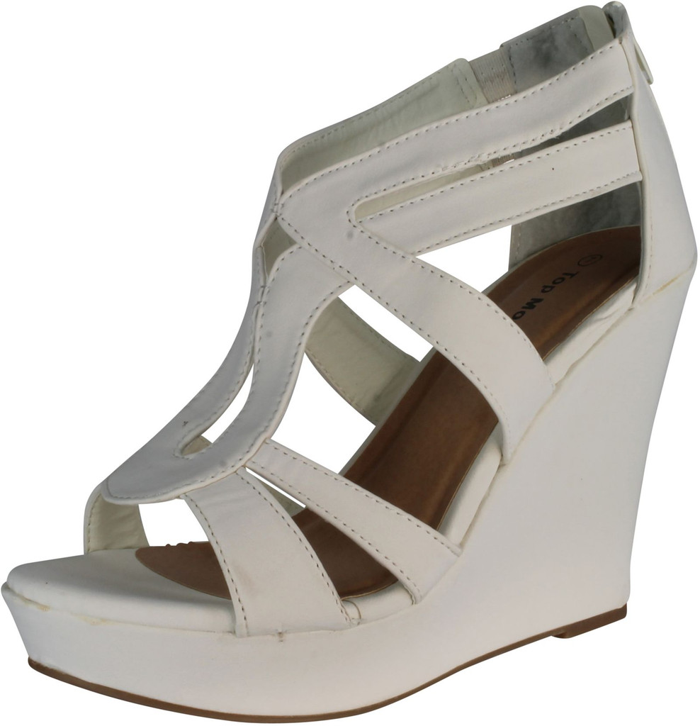Top Moda Womens Lindy-3 Strappy Fashion Wedge Sandals