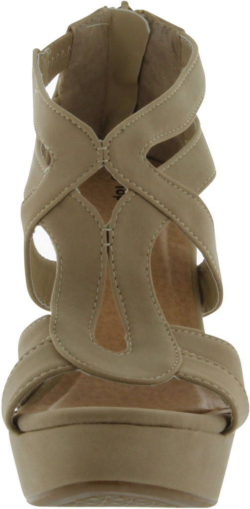 Top Moda Womens Lindy-3 Strappy Fashion Wedge Sandals