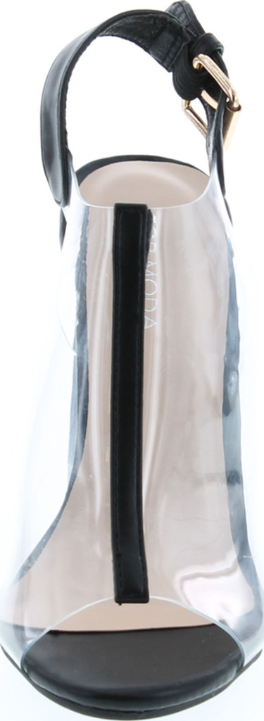 TOP Moda Fenton 1 Womens Clear Chunky Heel Peep Toe Lucite Sandals