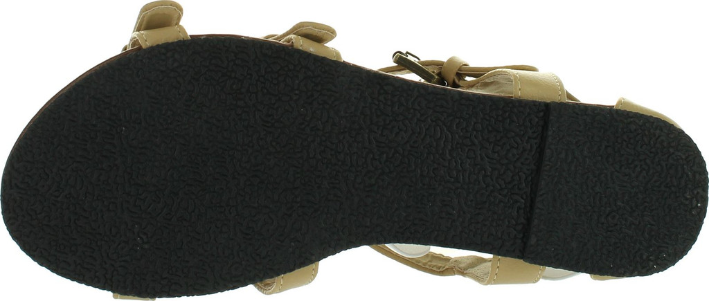 Chatties Womens 10" Gladiator Sandals Flats W/Multi Buckle Straps