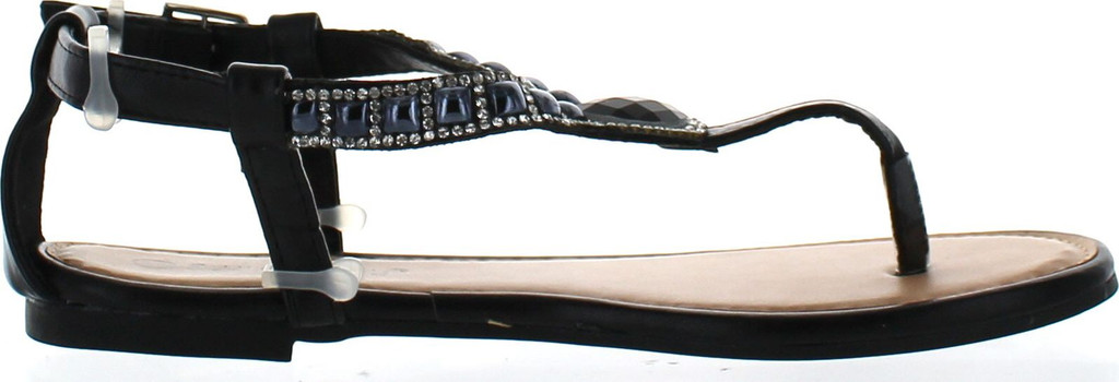 Sunny Day Zalia-4 Women's T-Strap Rhinestone Buckle Strap Flat Thong Sandals