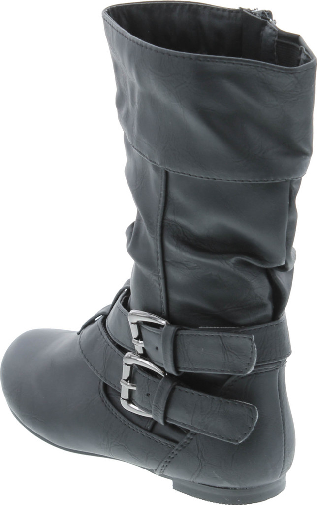 Link Sonny-54K Youth Girl's Fashion Low Heel Zipper Buckle Round Toe Riding Boot